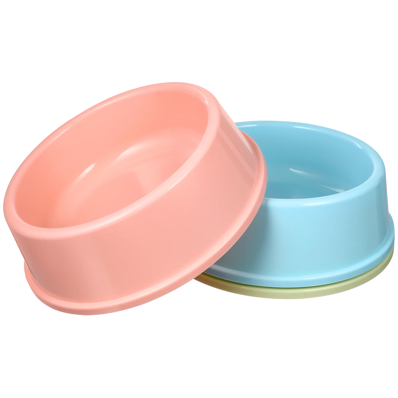 

3 Pcs Plastic Dog Bowl Cat Dish Cute Food Feeder Container for Pet Animal Puppy