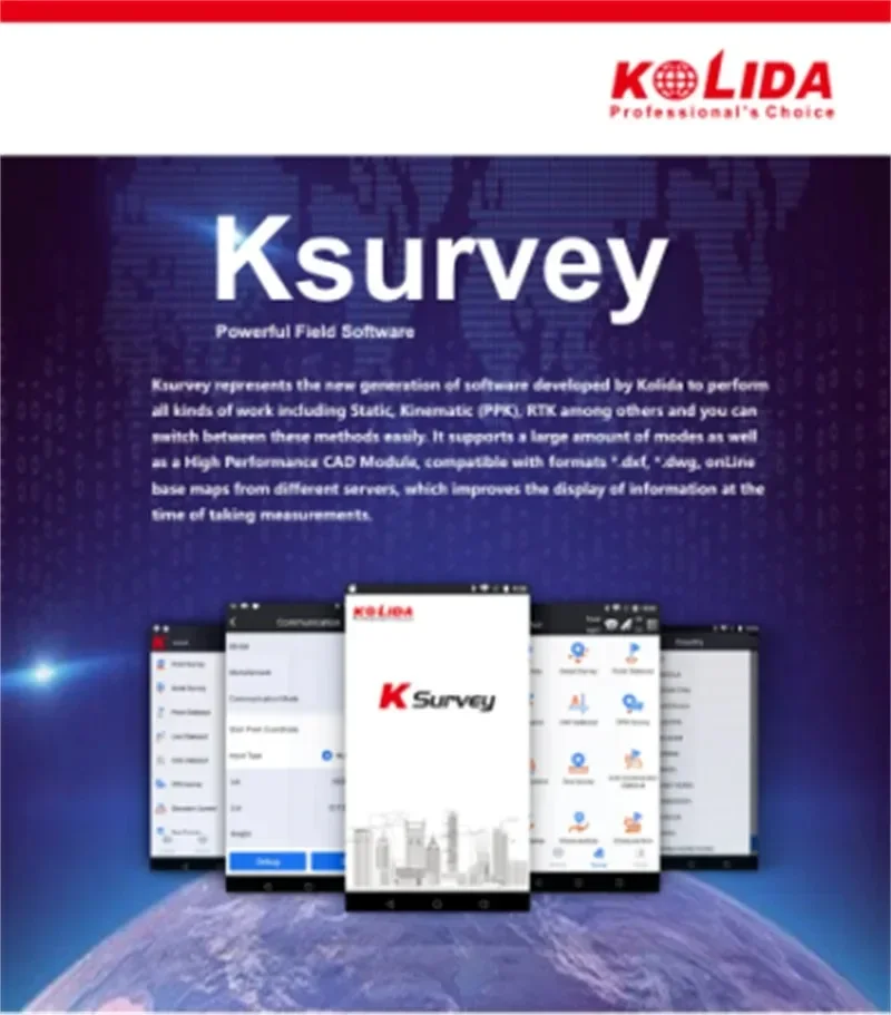 مصنع المنتجات الساخنة عالية الدقة Gnss RTK قاعدة روفر 1598 قنوات Imu Kolida K7 استقبال Rtk أداة مسح الأراضي
