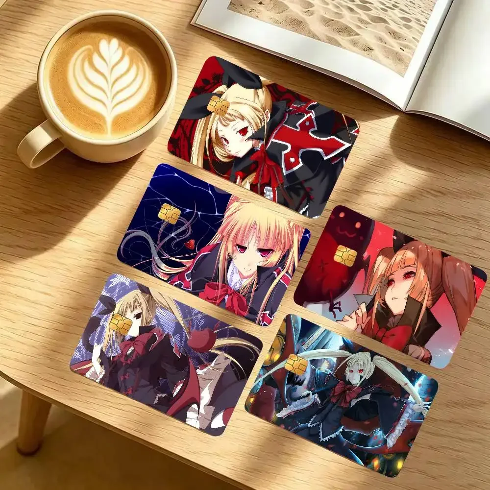 Rachel Alucard Fighting Game BlazBlue Cross Tag Credit Card Sticker Waterproof PVC Skin Cover For Debit Bank Card Removable Card