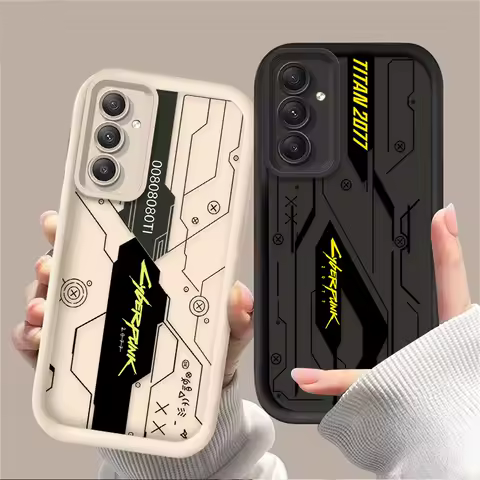 Hot Fashion C-Cyberpunk Case for Samsung Galaxy S25 S23 S24 Ultra S22 S21 Plus FE 5G A54 A34 A14 A73 A53 A33 5G Silicone Cover