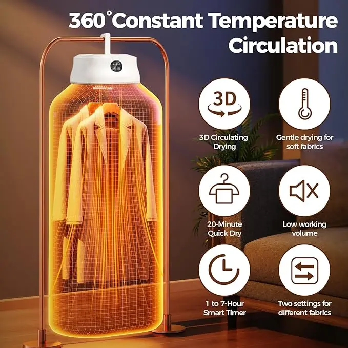Portable Foldable Clothes Dryer with Fast Heating