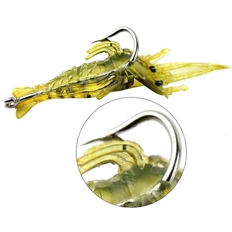 30 Pieces/Box Soft Silicone Simulation Shrimp Lure With Hook 4cm Artificial Baits Fishing Lures Fishing Accessory Bass
