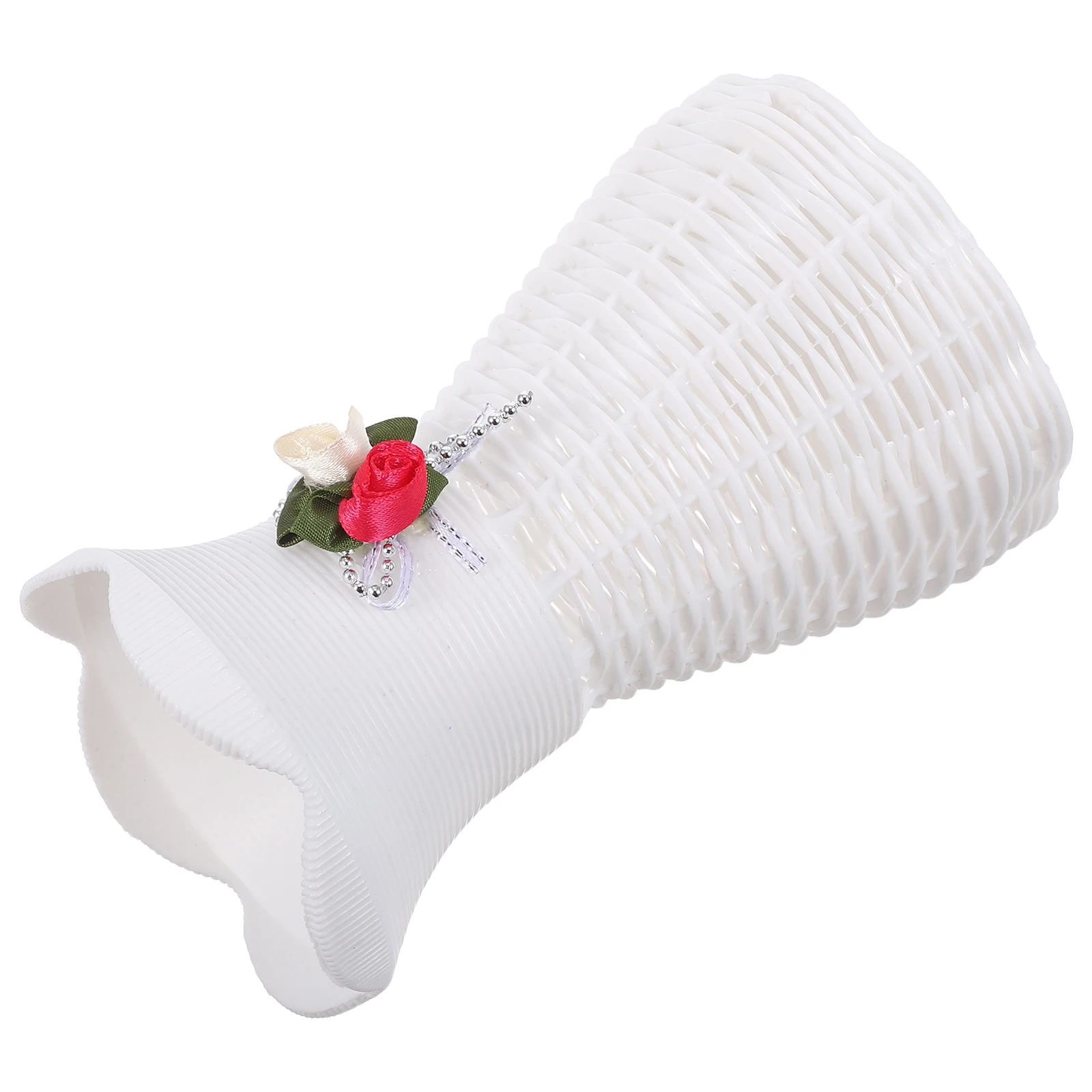

Creative Plastic Woven Vase Boho Rattan Flower Holder Unique Design Dried Artificial Flowers Living Room Table Decoration