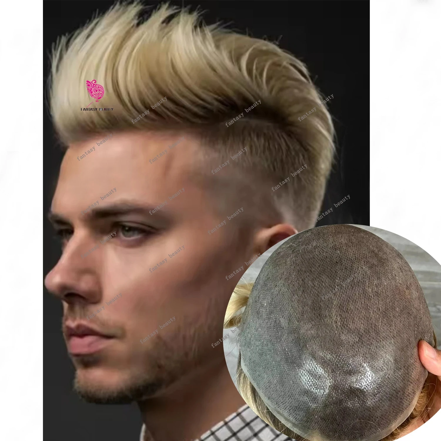 

4т/613 # Европейский парик из натуральных человеческих волос с эффектом омбре: блонд с коричневыми корнями, система замещения волос, естественная линия роста волос, серый 1B65 # 20 черных париков для замещения волос