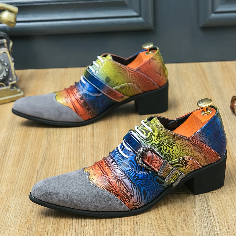 

Men Shoes Business Formal Shoes Men Casual Comfortable Fashionable High-heeled Pointed-toe Leather Shoes Designer Shoes Men