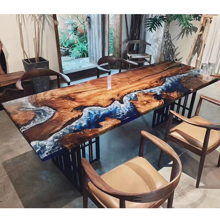 

2024, стол из массива дерева и речной смолы специального дизайна, птерокарпус эпоксидный полимер