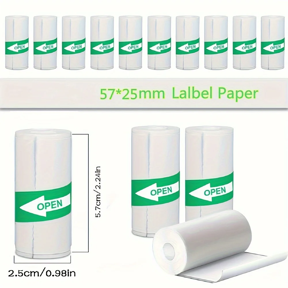 5 Rolls mini thermal Paper Self-Adhesive Thermal Paper - Pocket/Mini Printer Labels for Photos/Notes/Lists, No Ink Printing
