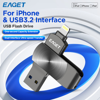 Eaget MFi USB Pen Drive for 2 in 1 Pendrive 120Mb/s Speed USB Falsh Drive 128GB 256GB 512GB Key USB Memory Stick for PC Tablet