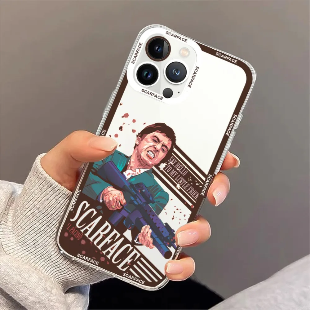 Scarface 1983 film Al Pacino movie Phone Case For iPhone 11 12 Mini 13 14 15 Pro Max Transparent Shell