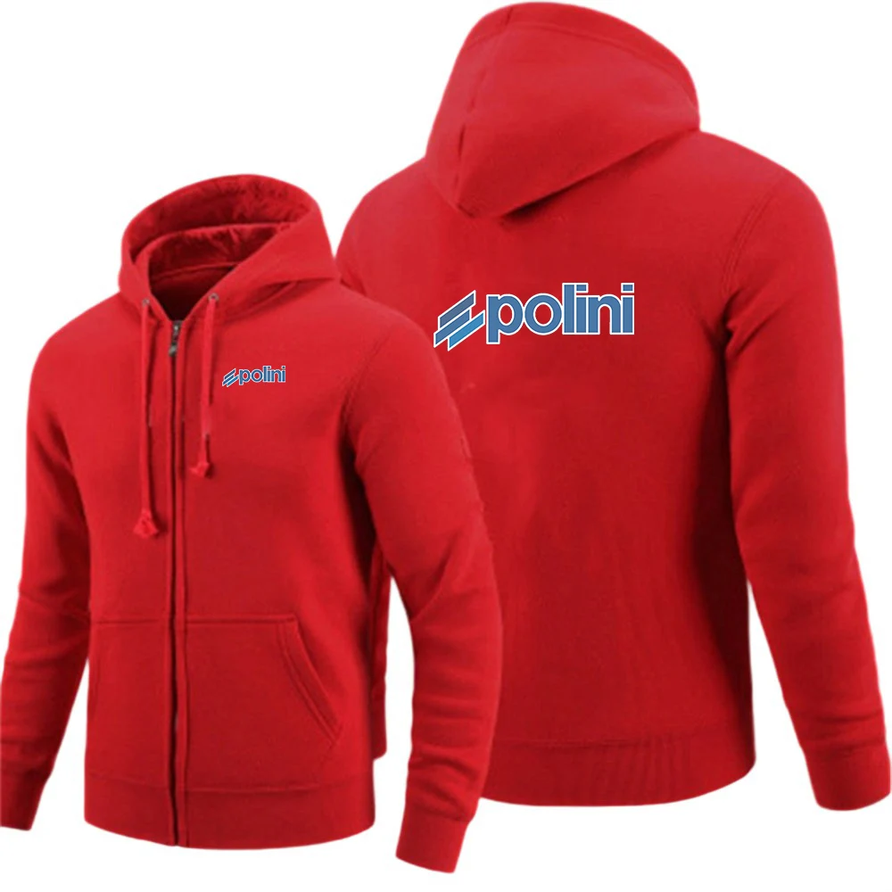 Men's Premium Skin-friendly Hoodies Polini Logo Print 2026 Spring And Autumn Constant Temperature Comfortable Hooded Coat
