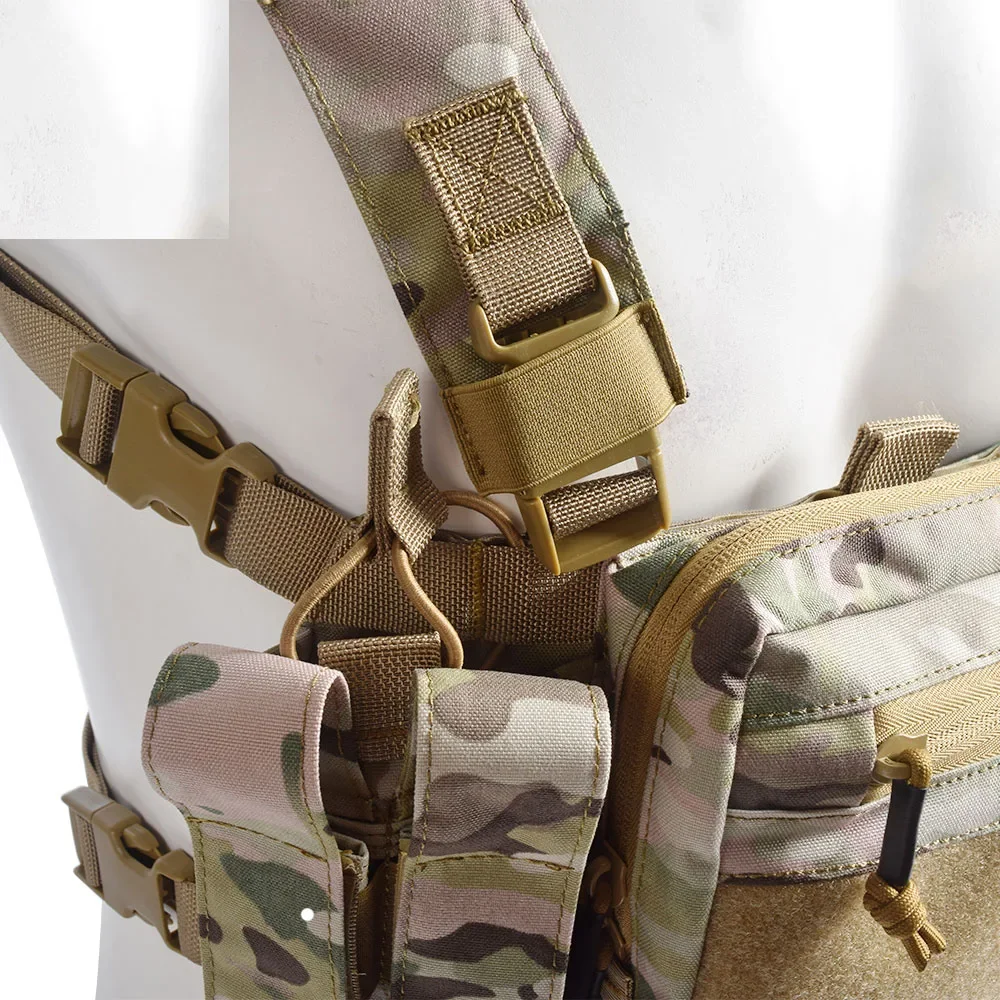 Tactical Adjustable H Harness Vest Molle System Chest Rig Magazine Pouch CS Airsoft Vest  Waist Pack Gear Dangler Pouch