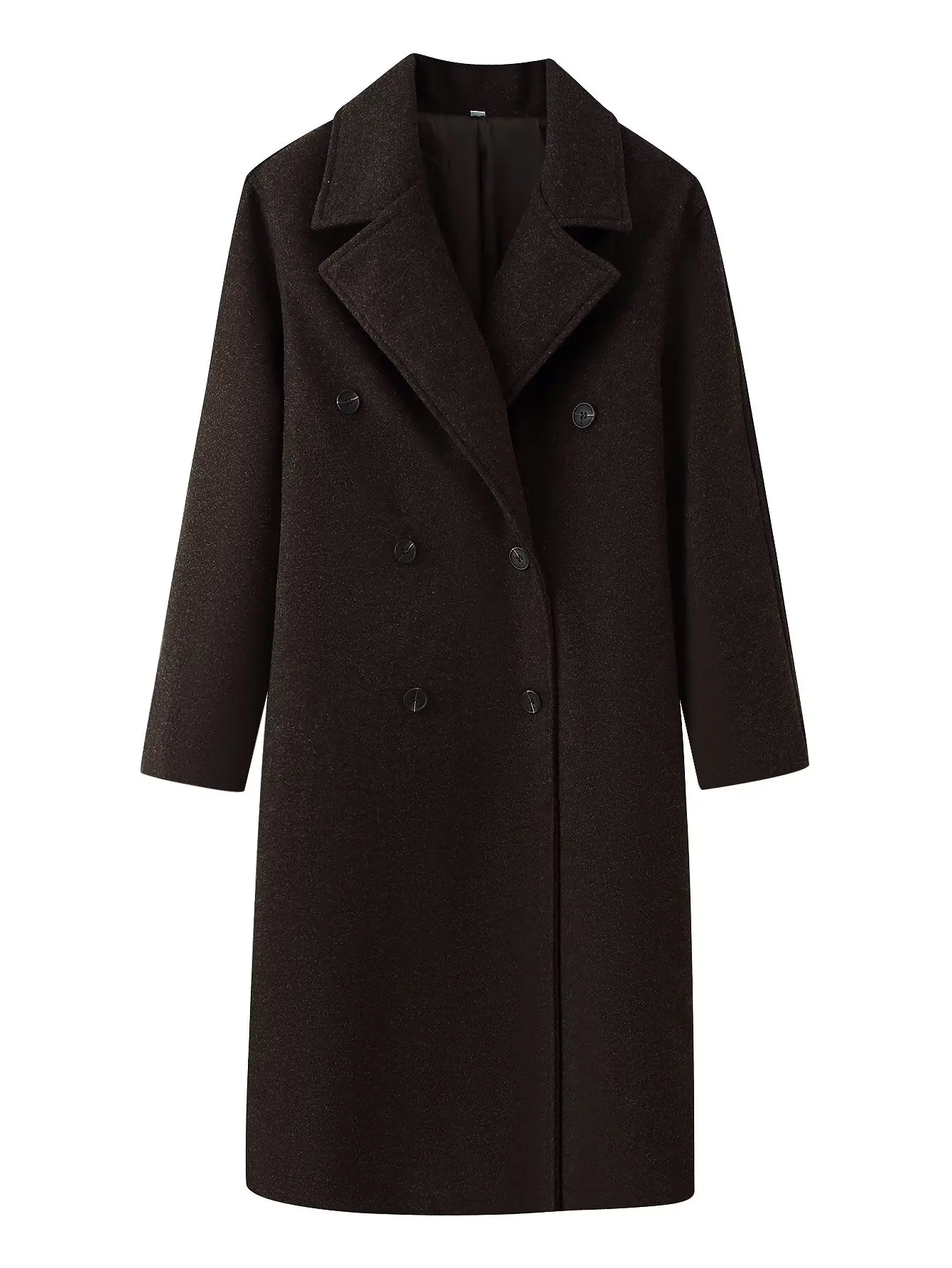 معطف فضفاض للنساء من NLZGMSJ موضة شتاء 2025 معطف شتوي مزدوج الصدر دافئ بأكمام طويلة سترة متوسطة الطول ملابس خارجية نسائية Y2K