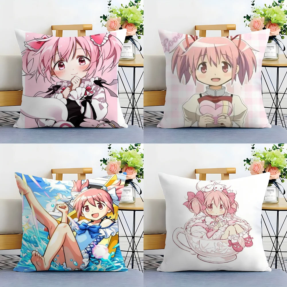 Puella Magi Madoka Cute Pillow Case Plush Fabric Soft  Pillowcase Double Sided Print Cushion Cover Household Gifts