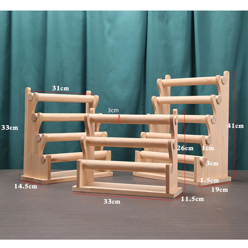 Wood Detachable Bracelet Storage Display Stand Bangle Watch T-Bar Rack Elastic Hair Ties Jewelry Display Organizer Shelf Holder