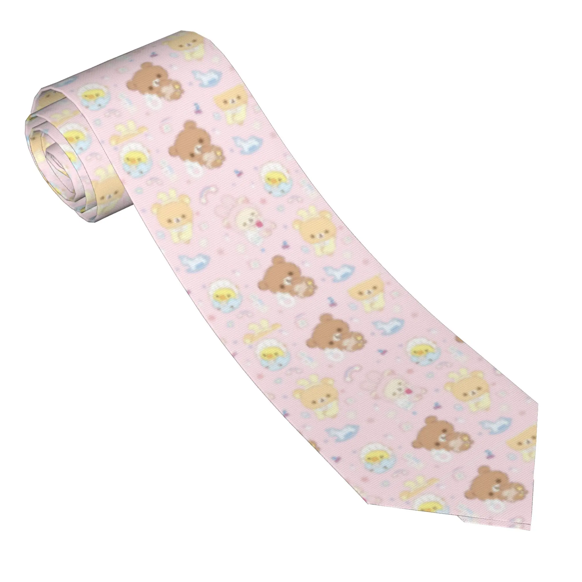 Baby Rilakkumas and Friends Necktie Unisex Silk Polyester 8 cm Classic Neck Tie  for Men Suits Accessories Cravat Wedding Party