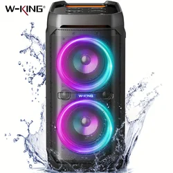 W-KING T11 100W RMS Bluetooth Speakers, IPX6 Waterproof, BT 5.3 Portable Party Boombox Wireless Deep Bass/115dB Loud Massive Sound