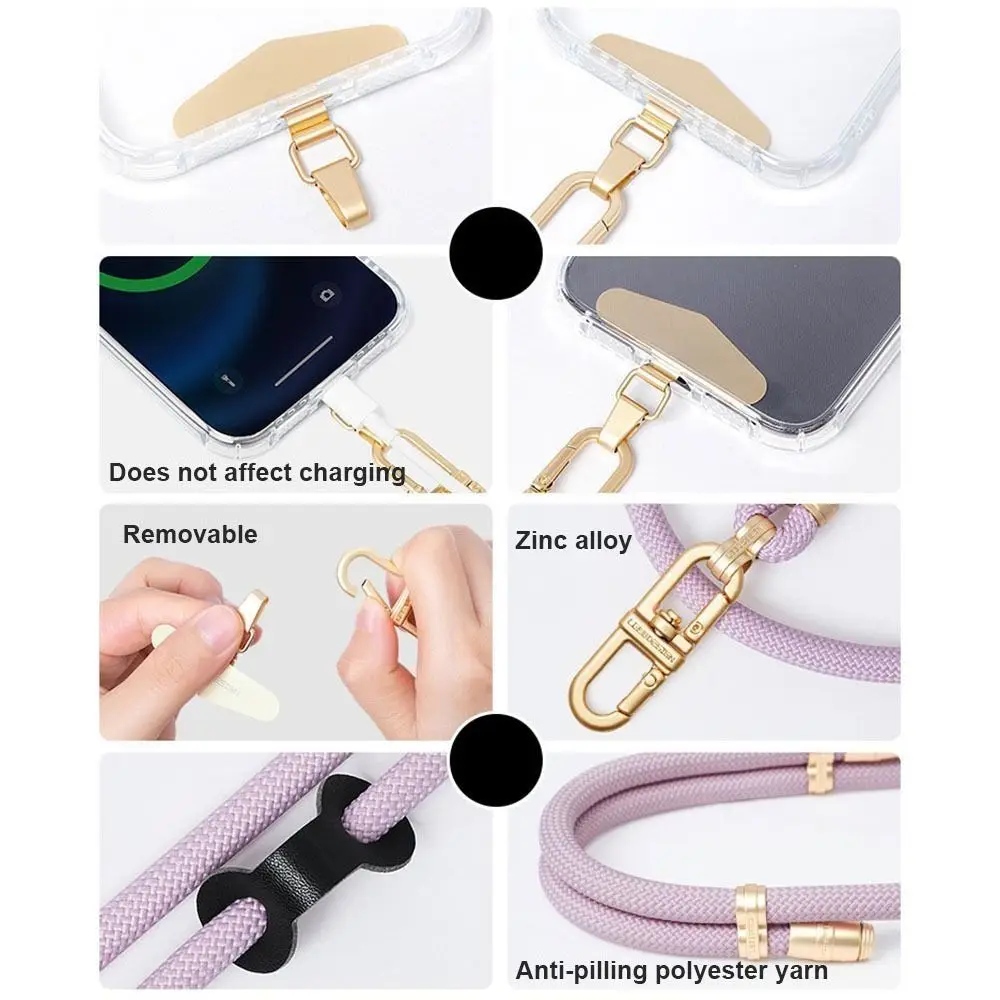 

Новый 8 мм жирный плетеный ремешок для телефона с защитой от потери, регулируемый шейный ремешок, выдвижная универсальная подвесная цепочка через плечо на шею