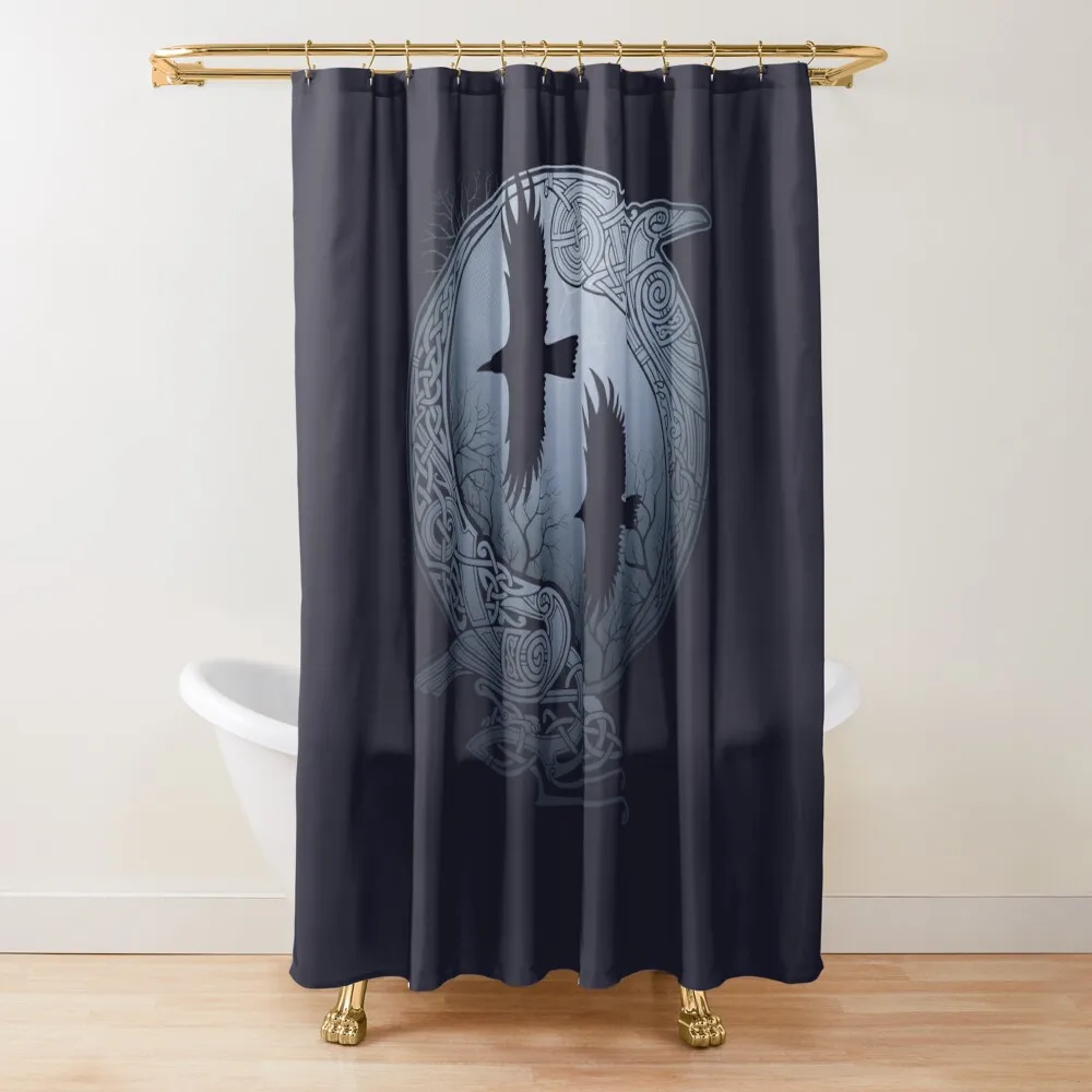 

ODIN'S RAVENS Shower Curtain Toilet Accessories Bathroom Anime Shower Waterproof Fabric Bathroom Shower Set Curtain