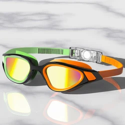 Professional Adult Anti-UV Swimming Goggles 180° Panoramic Electroplating Anti-Fog HD Lens Adjustable Silicone Swim Glasses