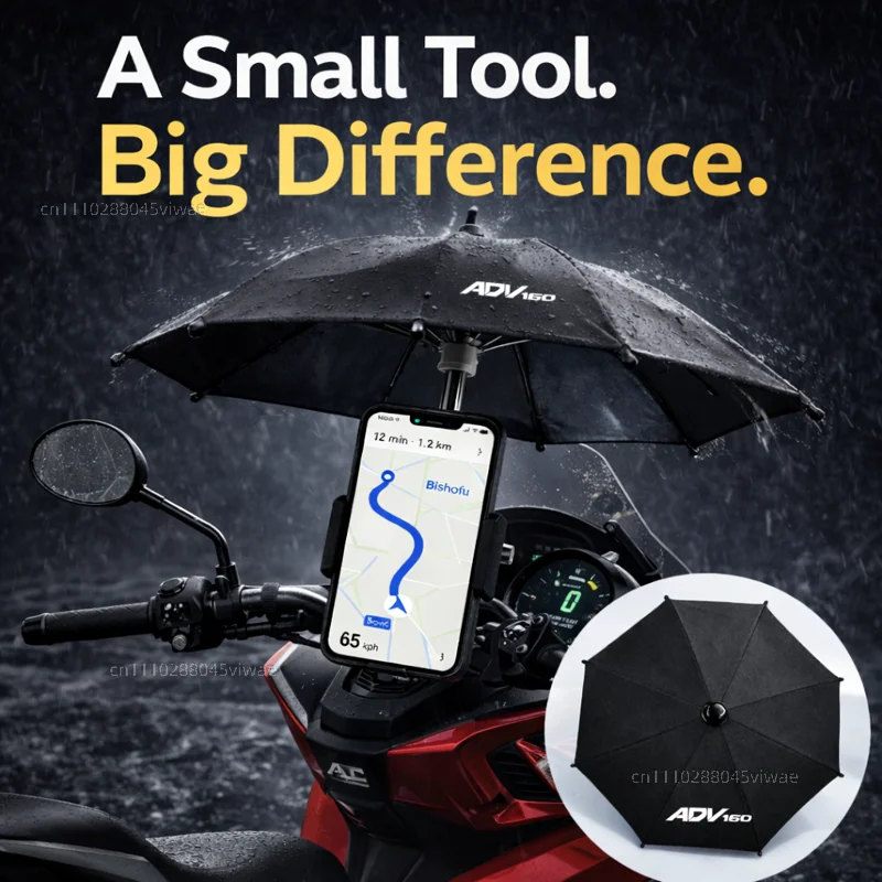 For Honda ADV160 Motorcycle Phone Umbrella Holder Waterproof Sunshade Anti Glare Rainproof Handlebar GPS Mount