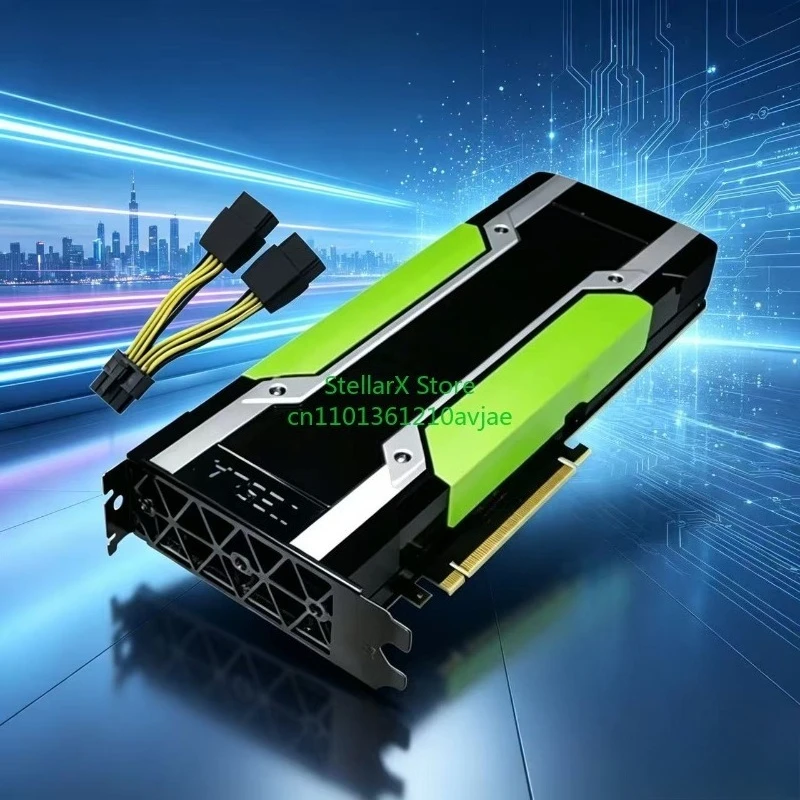 For Tesla P100 16GB P40 24GB GDDR5 Graphics Supermicro PCI-E GPU Card with Adapter Power Cable 100% Full Function Inspection