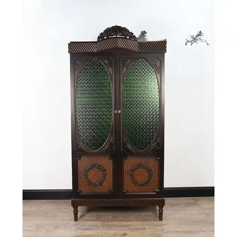 

Современный простой домашний шкаф из цельного дерева в стиле ретро и врезной шкаф, шкаф для украшения клубного дома, шкаф для хранения вещей