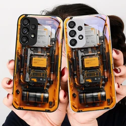 Orange Circuit Board New For Samsung Galaxy S24 Plus S20 21 FE S23 Ultra S8 9 A70 72 73 50 51 52 53 Tempered Glass Phone Case