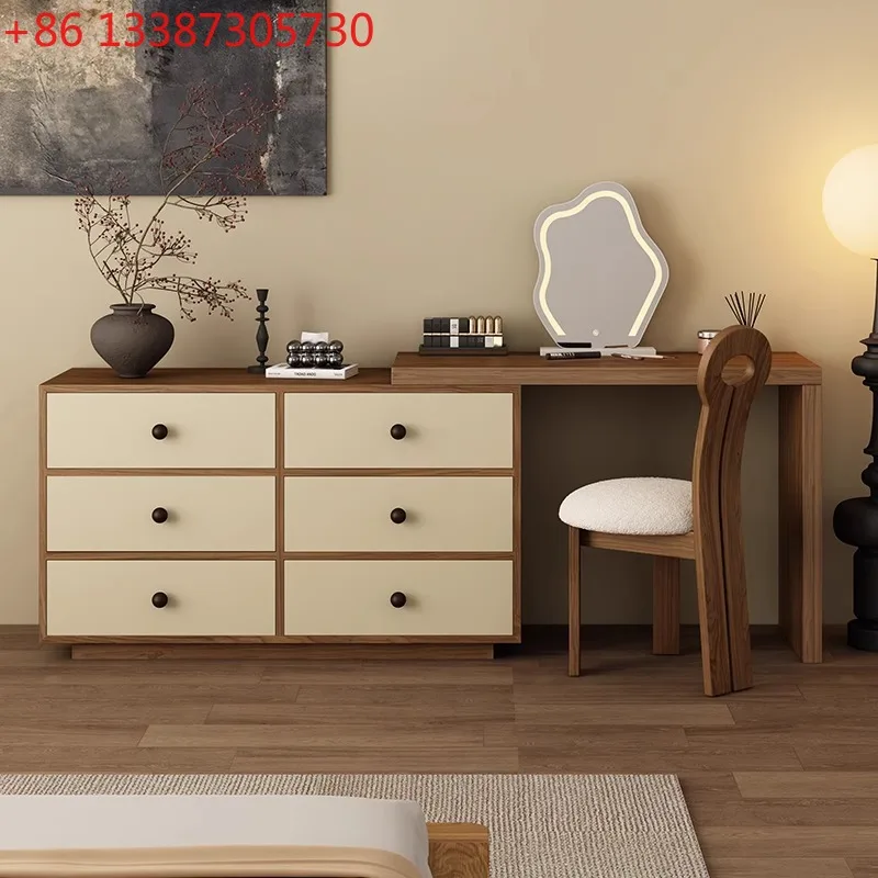 

Light retro solid wood dresser new modern simple bedroom makeup table chest
