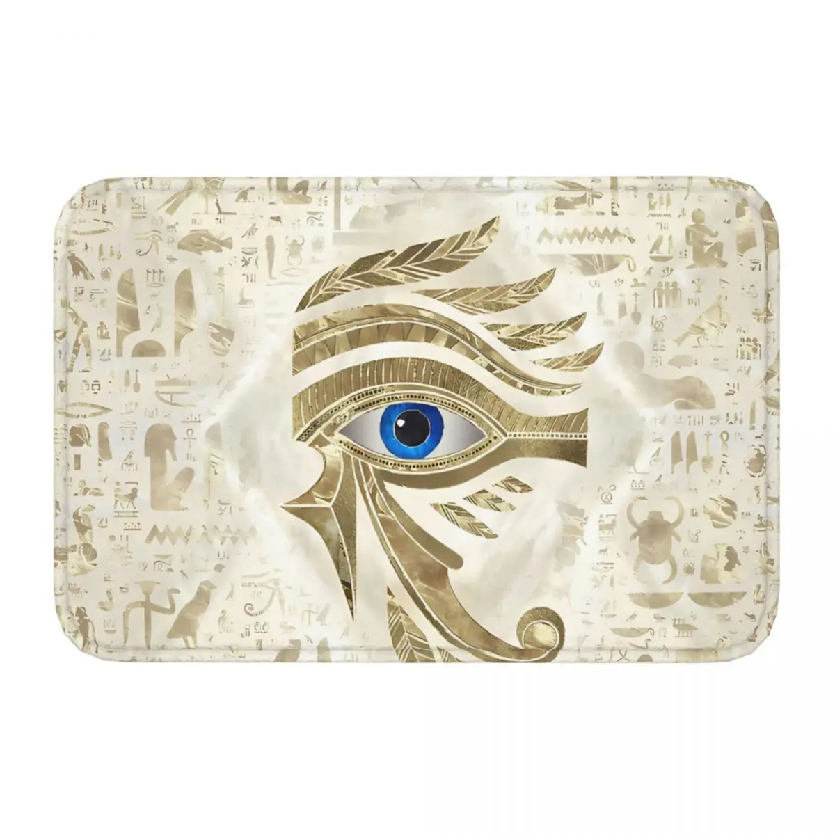 Egyptian Eye Of Horus Gold And Pearl Ancient Egypt Digital Art Non-Slip Carpet Doormat Bedroom Bath Mat Welcome Home Rug