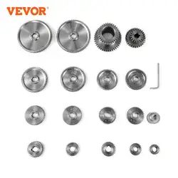 VEVOR Micro Lathe Metal Gear Set 17PCS 18PCS 27PCS for CJ0618 Household Small Lathes and Milling Machines Right Hand Direction