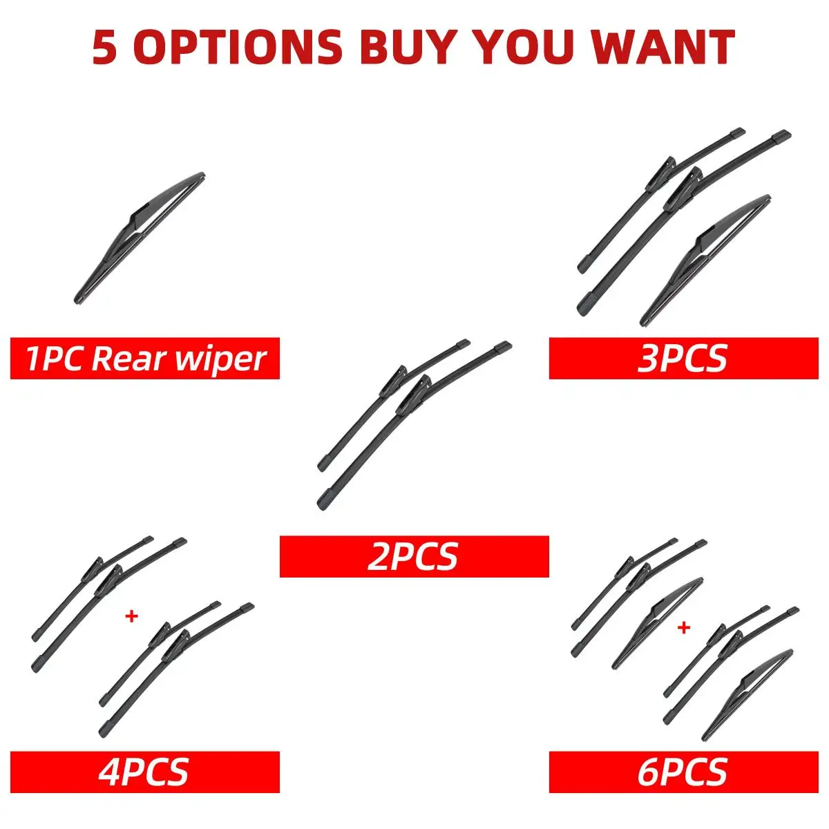 1/2/3/4/6PCS Car Wiper For Renault Captur Kaptur 2013-2016 Front Rear Wiper Blades Brushes Auto Accessories 2013 2014 2015 2016