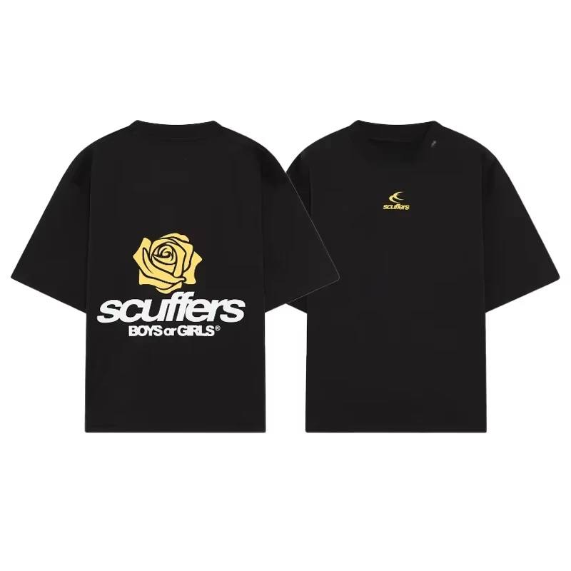 

2025 South America New Trendy Printed Scuffers Men Tshirt Women Surf Vacation T-shirt Luxury Brands Street Short Sleeves Top Tee
