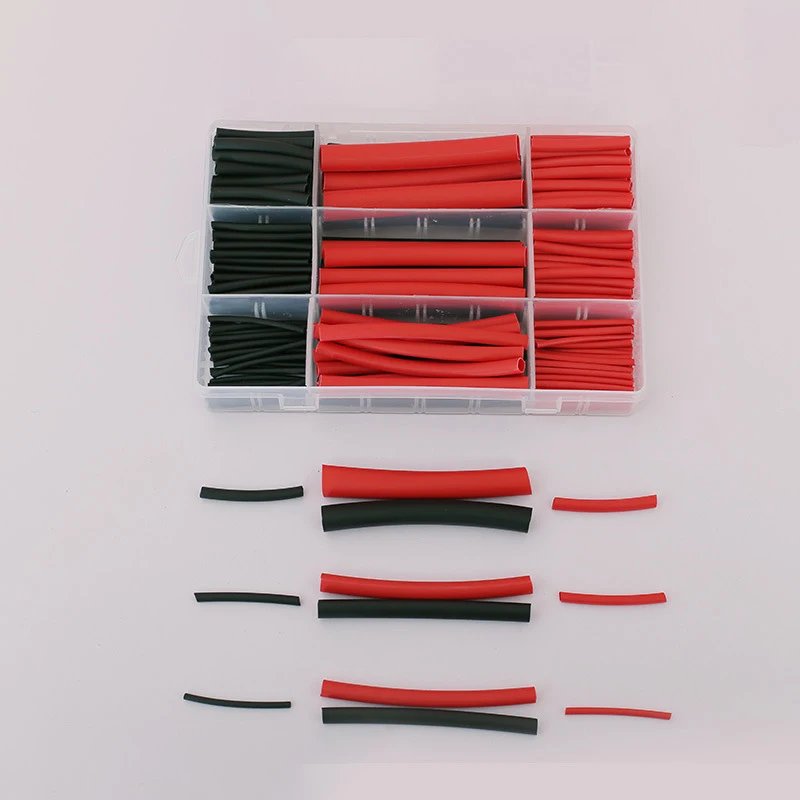 254/270pcs 3X Shrink Tape Glue Red And Black, Heat Shrinkable Tube Box Heat Shrink Tube Combined With Heat Shrink Insulation