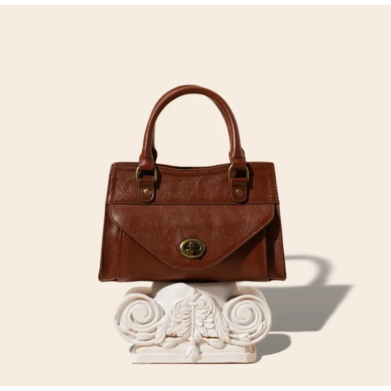 

Vintage Genuine Leather Handbag New Style Cowhide Women's Bag Popular Hot-selling Versatile Fashion Shoulder Crossbody Briefcase