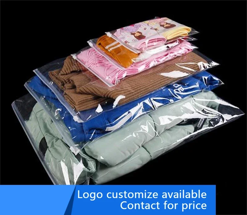 

Special customize 400 pcs clear zipper bags 200 pieces with black print and 200 pcs with blue print