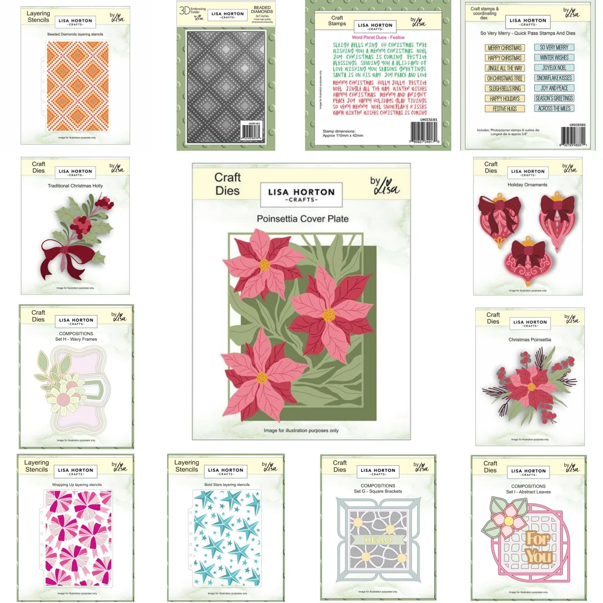 

2025 Poinsettia Traditional Holly Holiday Ornaments Christmas Metal Cutting Dies Stencil Press Plates DIY Decorating Scrapbook