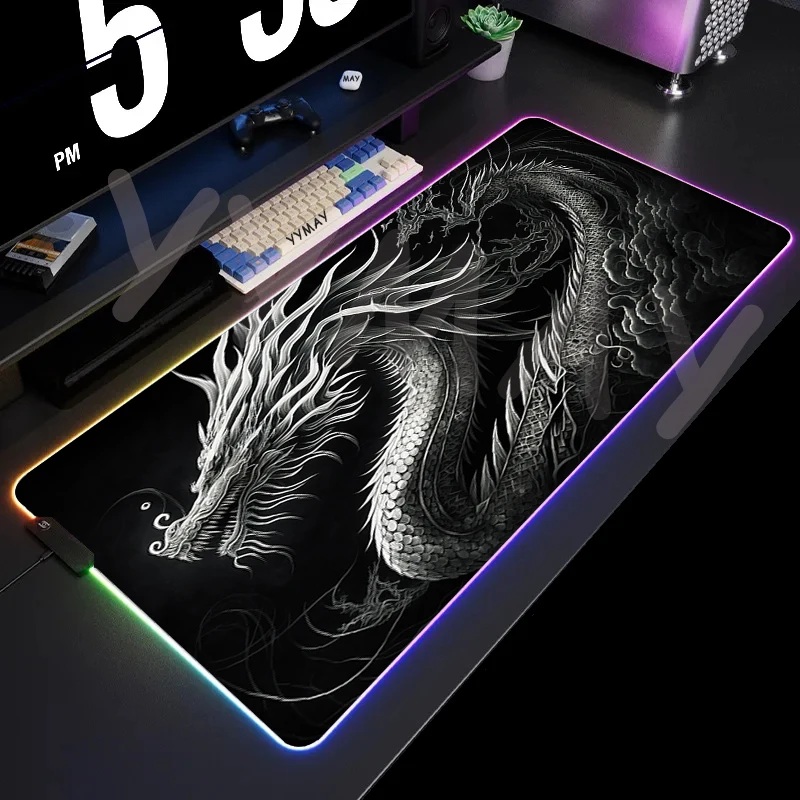 

Large RGB Mouse Mat Dragon Original Amer Mousepads LED Gaming Mousepad Big Luminous Desk Pad Desk Mats Backlit Mouse Pads