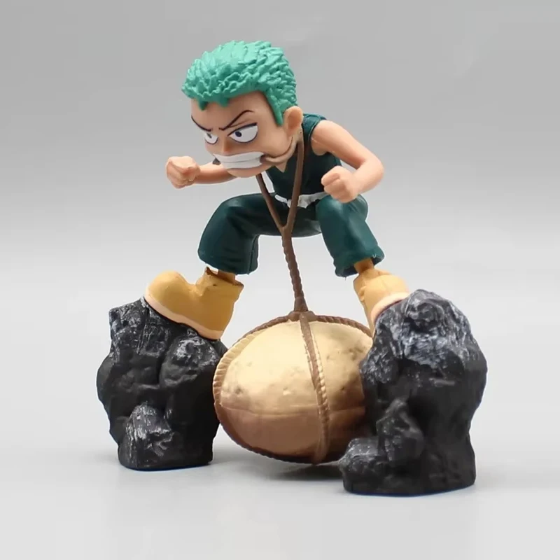 9cm uma peça figuras de anime infância roronoa zoro figuras de ação cena pedra gk pvc modelo coleção decorar brinquedos zoro presente