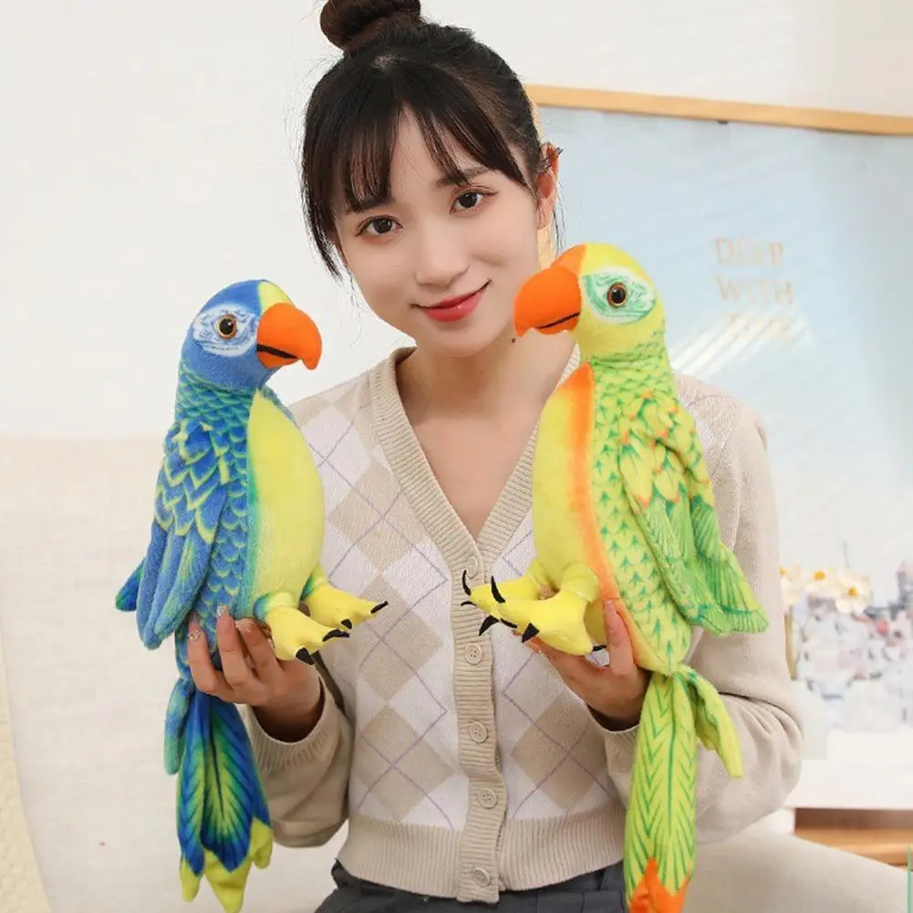 Parrot Stuffed Toy  Creative Three-dimensional Animal Shaped  Parrot Stuffed Toy Children Photography Props Garden Supplies