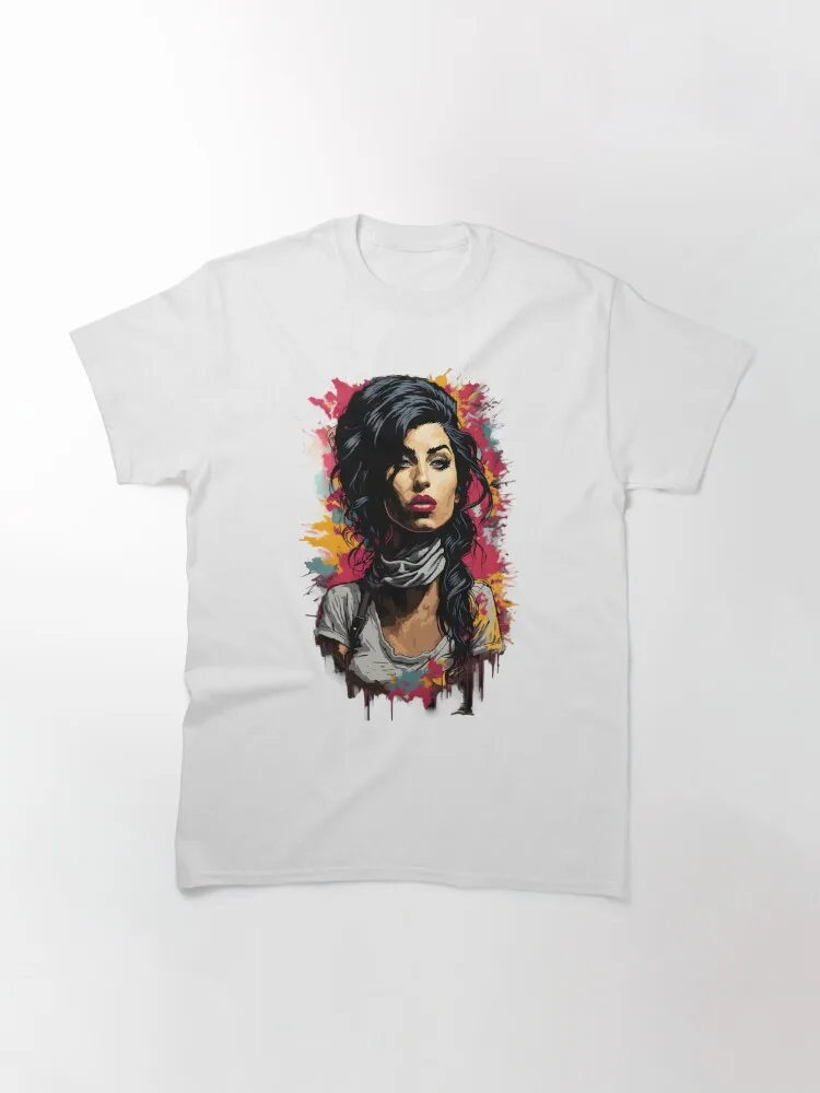 Amy Winehouse Image Classic T-Shirt   Cotton Casual Loose Short Sleeve T