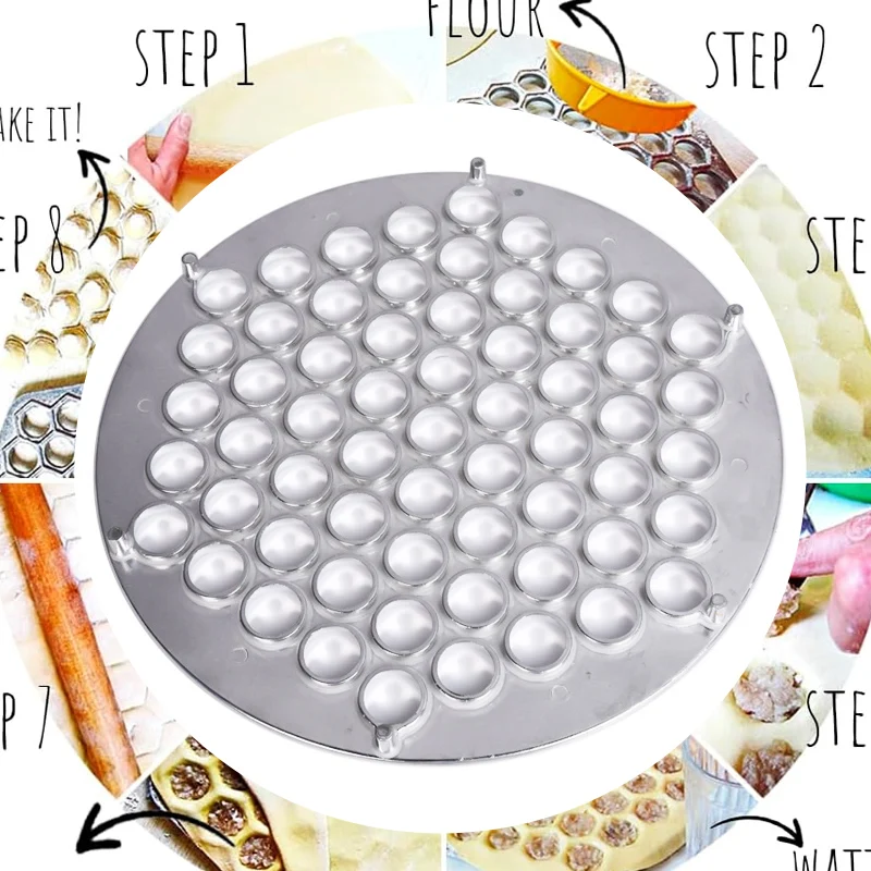 

Dumpling Moulds 61 Holes Kitchen Dough Press Ravioli Making Mould Dumpling Skin Artifact Mold DIY Batch Production Pasta