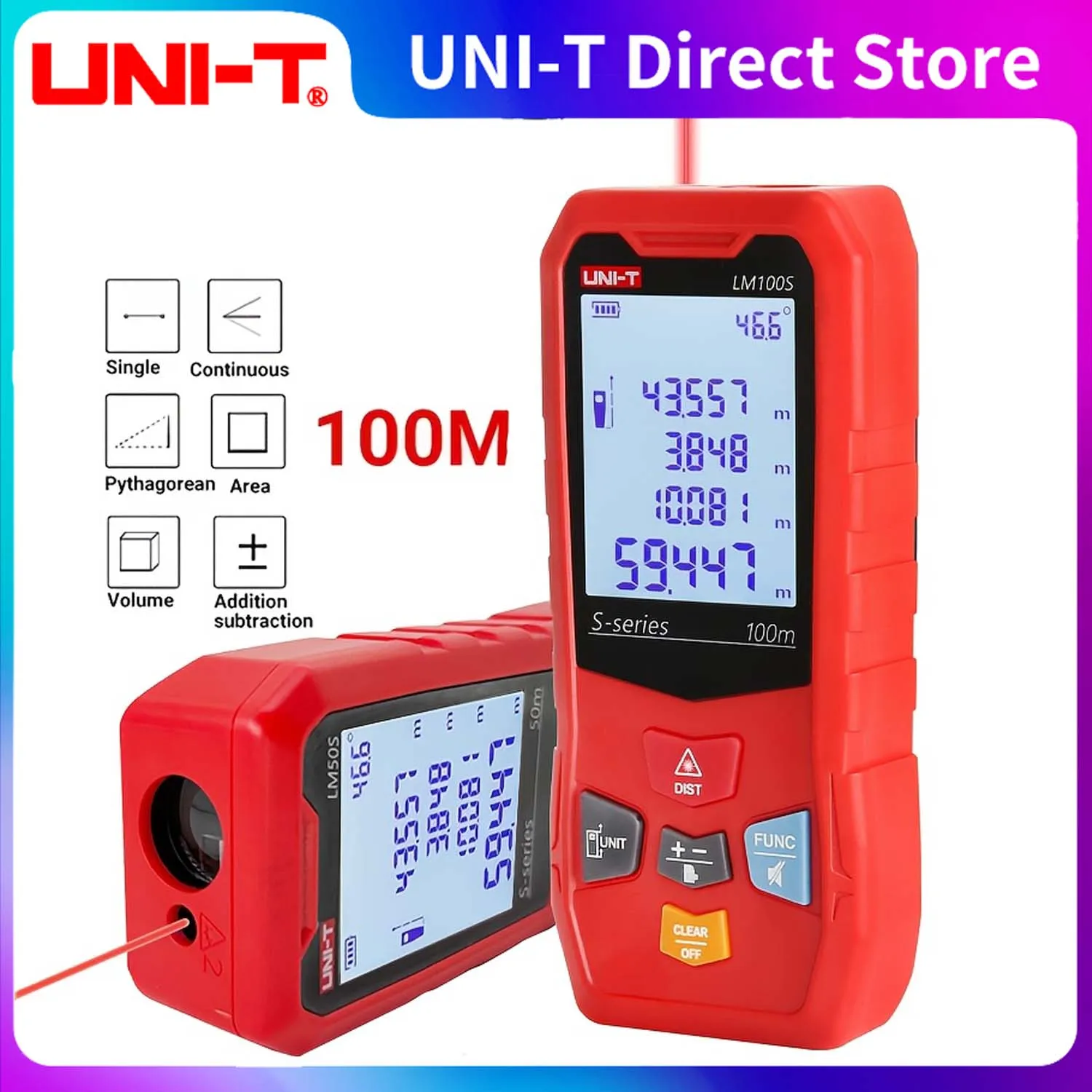 UNIT Laser Rangefinder LM40S/60S/100S 40M Distance Meter Rangefinder Laser Tape Range Finder Building Digital Rangefinder