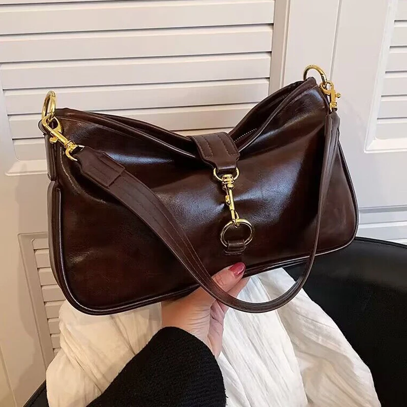 Vintage Underarm bag Luxury Designer Handbags For Women 2023 New High Quality Soft Skin Lock Simple Wild Shoulder Crossbody Bag