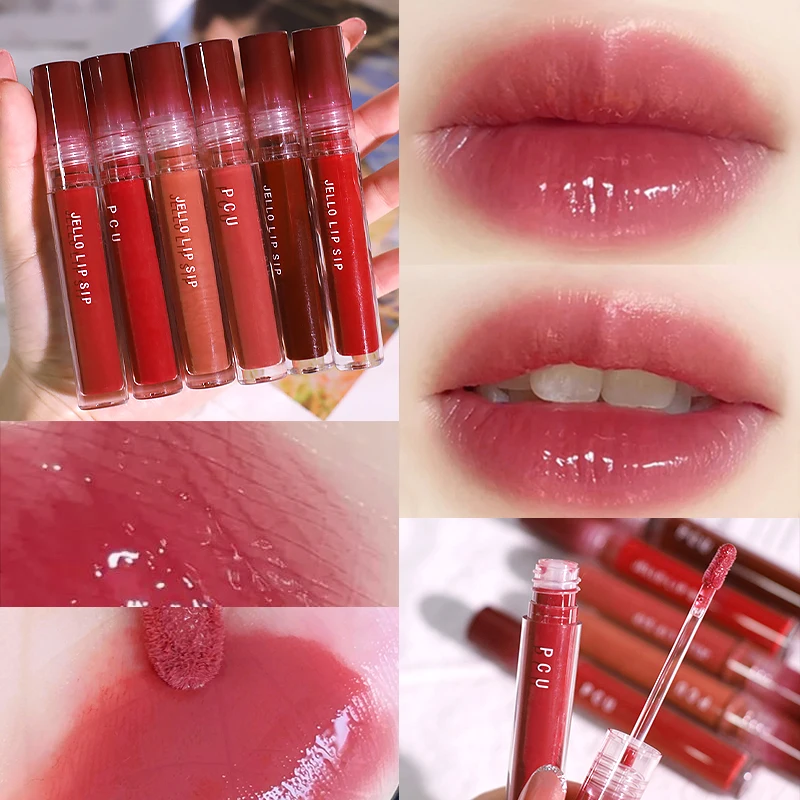 1~4PCS Jelly Lip Gloss Juicy Lips Glasting Water Lasting Comfort Liquid Lipstick Lip Tint Moisturizing Lip Color Cosmetics TSLM1