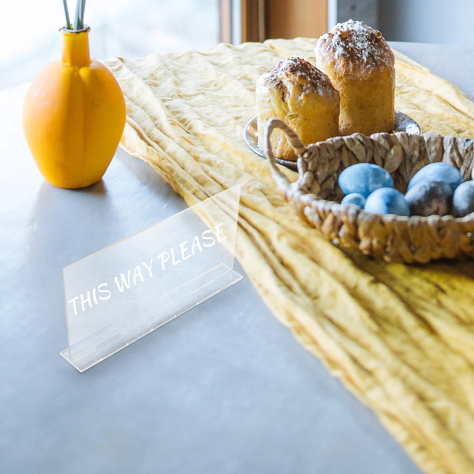 5Pcs Clear Acrylic Desk Name Plate Blank Office Sign Holder for Wedding Table Number Seating Stand Desk Name Plate