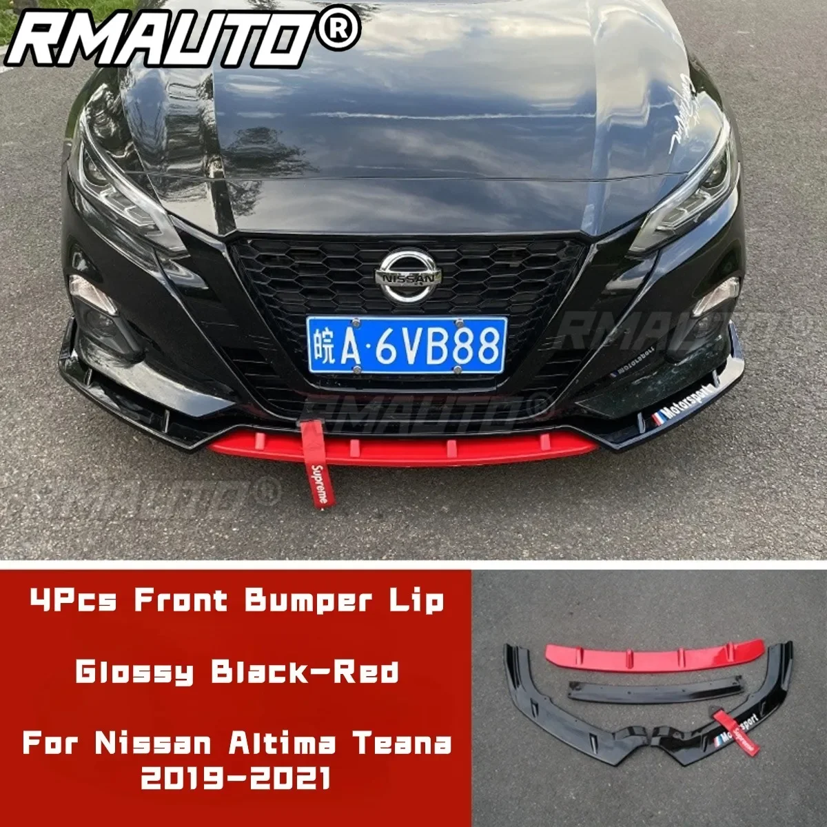 

Для Altima Teana Body Kit бампер Cove глянцевый черный красный спортивный стиль бампер для Nissan Altima Teana 2019-2021 автомобильные аксессуары