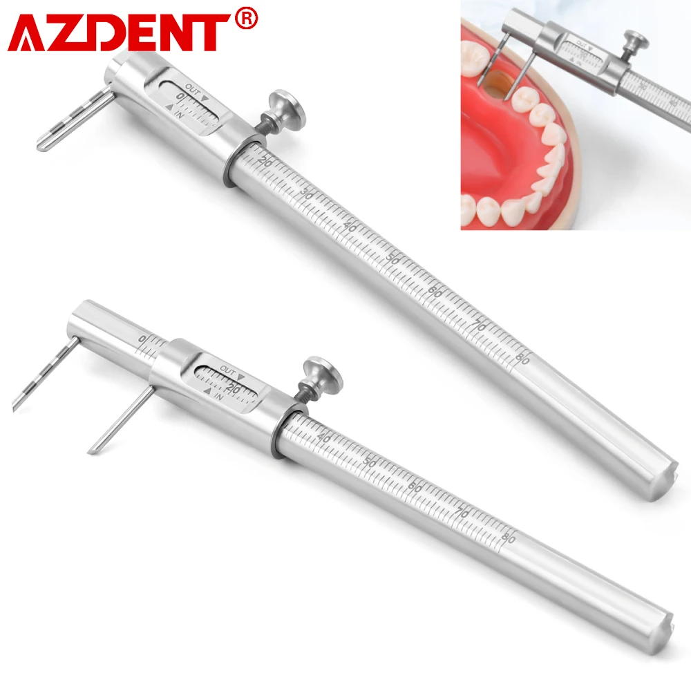 Dental Orthodontic Sliding Caliper Sliding Caliper 0-80mm Dentist Implant Measuring Gauge Double Scale Round Dentistry Tools