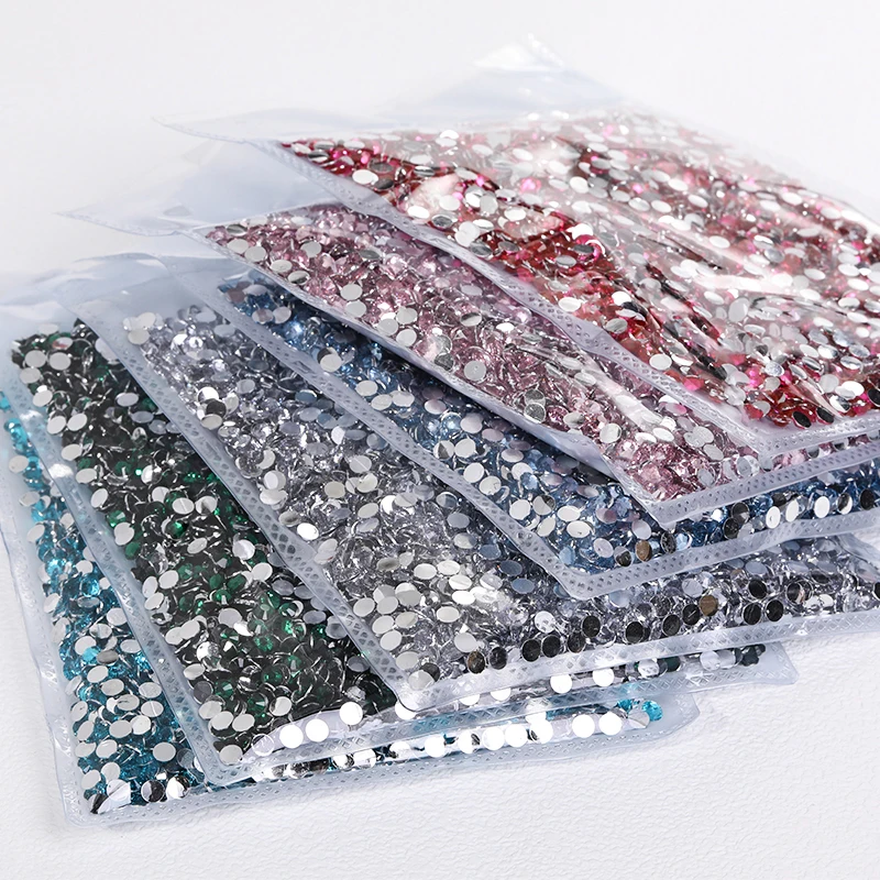 Resina Broca Epóxi Beads para Nails Art, Strass Cola na roupa, Decorações DIY, AB Flat Back, Cristais de plástico Artesanato, 10000Pcs