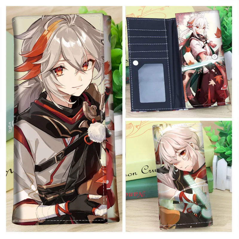 Anime Long Wallet Genshin Impact Cosplay Shenhe Scaramouche Zhongli Xiao Tartaglia Hutao Kazuha Paimon Leather Clutch Purse Gift view 4