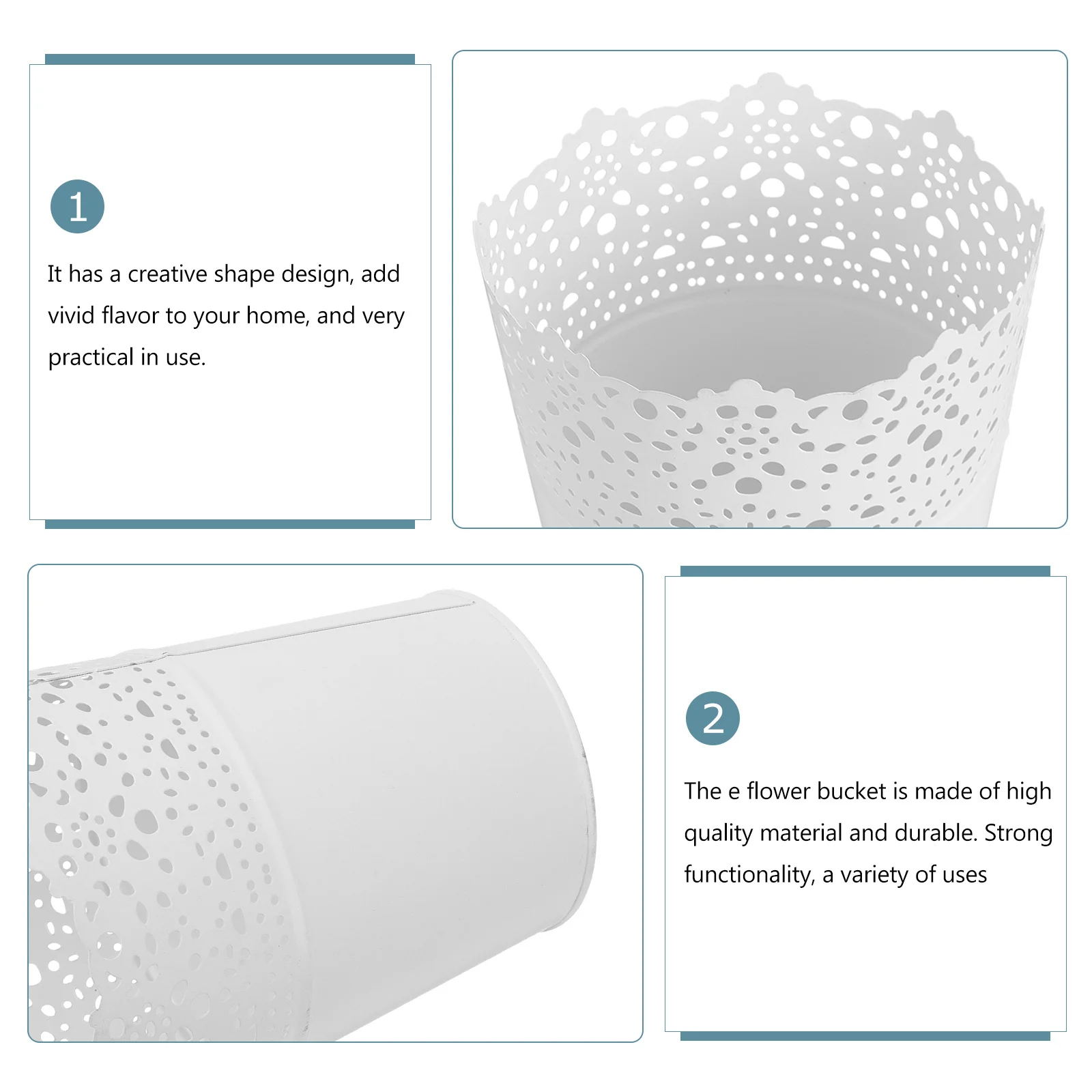 

2pcs Flower Bucket Storage Box Vintage Iron Desktop Vase For Dried Flowers Home Decor Flower Arrangement Container Garden